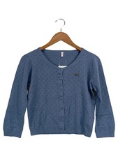 Blutsgeschwister Strickjacke Damen Gr. 38/M Blau Feminin Lochmuster