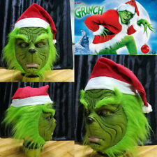 Grinch Vollkopf Latex Maske Perücke Xmas Hut Monster Kostüm Christmas Party DE