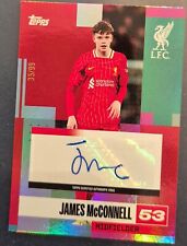 JAMES McCONNELL, AUTOGRAPH, 24-25, LIVERPOOL FC, TOPPS, LIMITED 35/99, #BA-JM