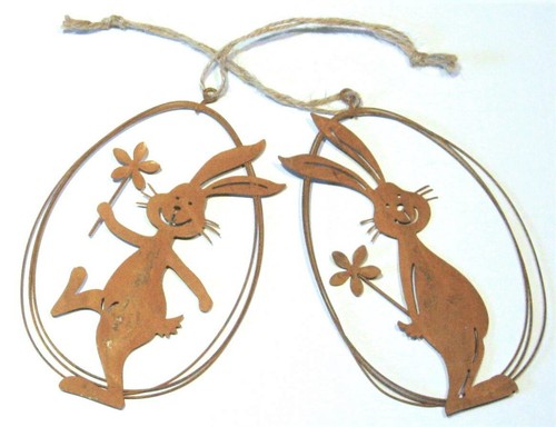 2er set edelrost metallhänger - 2er,