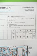 Service Schema für Blaupunkt  Toronto SQR 45, 7 643 888 010 ,ORIGINAL