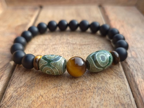 Onyx tigerauge tibet armband - tibet,
