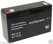 Multipower 6V / 12Ah Blei-Akku MP12-6 - USV NP12-6 | LC-R0612P1 | NP12-6T
