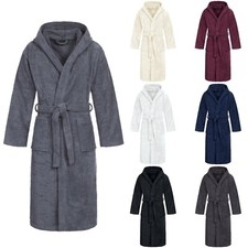 Kapuzen Bademantel UNISEX Saunamantel Morgenmantel 100% Baumwolle Damen Herren