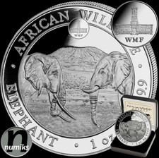 ELEFANT 2020 WMF Berlin Privy - Somalia - 1 Oz Silber Prooflike World Money Fair