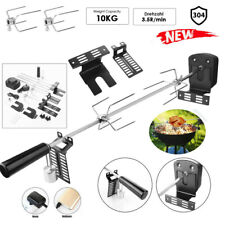 BBQ Grillspieß 137cm Mit Edelstahl Motor Spieß Drehspieß für Gasgrill Rotisserie