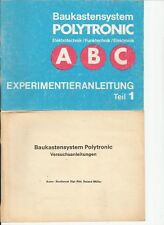 10 061 DDR Experimentierkasten Polytronic Elektronik Anleitung ABC zweiteilig