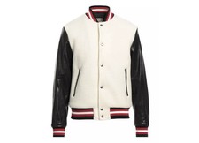 Herren College Jacke Gr. L 52, Wolle Lederärmel gefüttert, NP 698