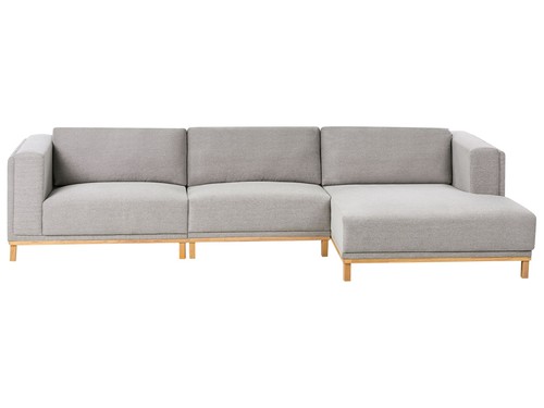 Ecksofa stoff grau linksseitig - stoff,