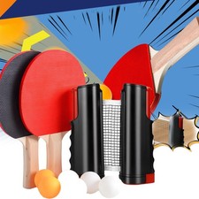 Profi Tischtennis 10 Tlg. Set Tischtennisschläger mit Netz, Schläger und Bällen