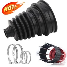 2x UNIVERSAL STRETCH ACHSMANSCHETTE KAUTSCHUK FALTENBALG SATZ MIT 4 x SCHELLEN