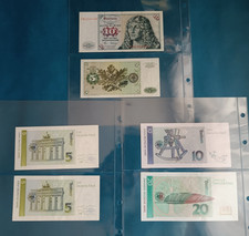 DM Scheine 3 x 5 DM   2 x 10