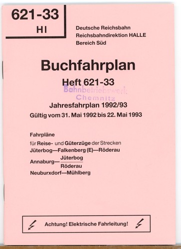 Buchfahrplan 621 - -33, /