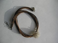 braun-schwarze Kette / Choker mit weißen Murano Glas Anhänger