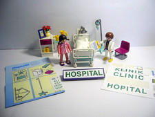 Playmobil Krankenzimmer Set 3980 Arzt + Patientin mit Pippi Langstrumpf Zöpfe (D