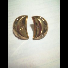 Ohrclips mit  Sterne  Vergoldet mit Zirkonia Steinen Vintage 