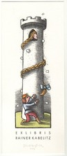 EGBERT HERFURTH: Exlibris für Rainer Kabelitz, Rapunzel