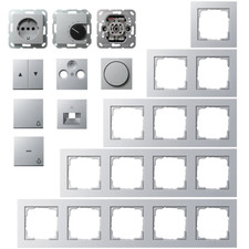 Gira E2 / System 55 Farbe Alu - Rahmen Steckdose Schalter Wippe -Auswahl