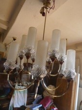 Original 70er Jahre Lampe 10 Armig Chrome und Palisander Optik