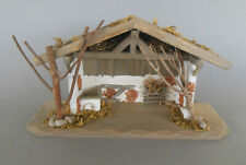 Weihnachtskrippe Krippe Krippenstall 16 cm hoch Bodenplatte 29 cm x 10 cm