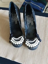 Pedro Garcia Damenpumps Jeans mit Perlen  Gr. 35