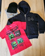 Kleiderpaket Jungs Gr. 122/128 Teddyjacke Minecraft Shirt Mütze Schal 
