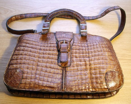 Vintage damen handtasche - vintage, kroko