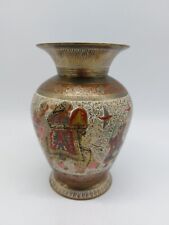 Ägyptische ? Vase aus Messing hübsch Verziert Vintage 4412