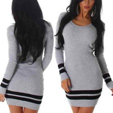 Damen Strickkleid Streifen