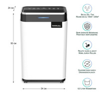 Comedes Luftentfeuchter Demecto 30 eco, für 115 m³ Räume, Entfeuchtung 25,00 l/T