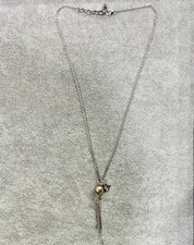 925/- Esprit Silbercollier mit Perle, Kreuz, simulierten Diamanten 45 cm lang