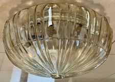 Mid Century Deckenleuchte gerippter Lampenschirm - strukturiertes Bernsteinglas