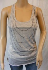 ★ EAST VILLAGE FOX ★ 36    grau ~ Top Tanktop ~ gedrehter Rücken ~ Shirt