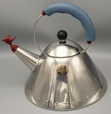 Kult ALESSI Wasserkessel 9093 Michael Graves Vogelpfeife rot/blau gut