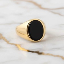Schwarzer Onyx Ring Gold –