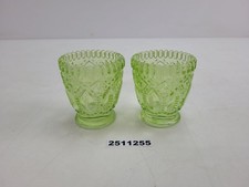 2x Becher Pressglas Hellgrün Vintage Glasgefäß Tischkultur Küche #2511255