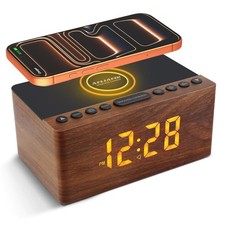 Radiowecker Holz Digital LED