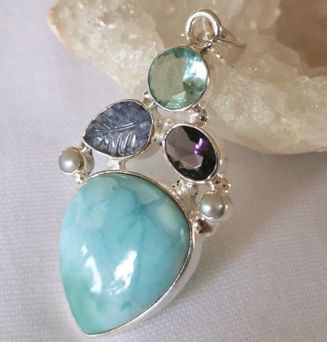 Multicolor anhänger larimar - anhänger,
