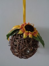 WEIDENkugel ° Reben-Kugel ° Fensterdeko ° Weide ° Deko ° mit Sonnenblume