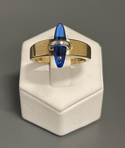 Damenring mit blauen stein - ,