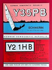 2 x DDR Reklame QSL AK Funk Karte SCHWERIN Segelboot 1986/88  ( 118728