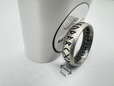 Wikinger Runenring, Edelstahl, Größe 21,4 mm, Herren, Damen, Mittelalter Schmuck