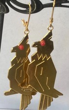 Ohrhänger Vergoldet  " PAPAGEI" mit KORALLEN-Perle