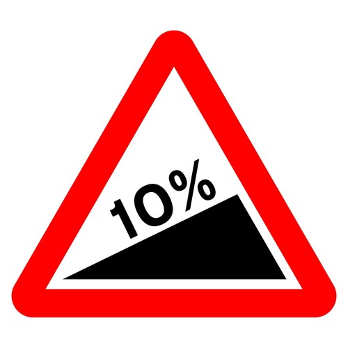 Steep hill upwards schild oder - steep,