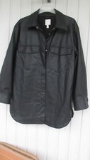 Damen H&M Hemd / Jacke / Shacket - Lederimitat - schwarz - M - neuwertig