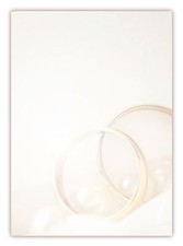Motivpapier Briefpapier (Hochzeit-5171, DIN A4, 25 Blatt) goldene Ringe