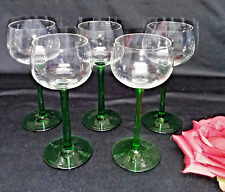 5  Weingläser Römer, grüner Stiel Alt, Römerglas Weinglas, Gläser Set G 344