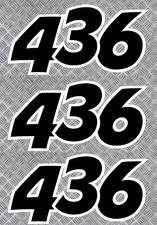 3 X SET MIT 3 X ZAHLEN RACE RACING MOTO CROSS GP HÖHE 14cm STICKER NU013