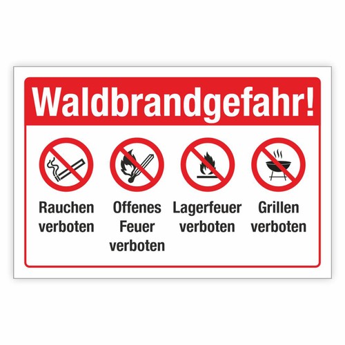 Schild waldbrandgefahr rauchen - schild,
