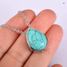 Ascheschmuck Träne Urnen Kette Asche Anhänger Zum Befüllen Edelstahl Naturstein